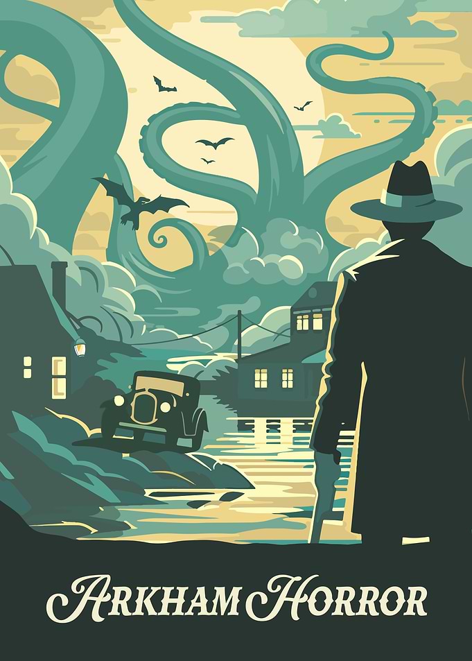 Arkham Horror Board Game Inspired Illustration Poster