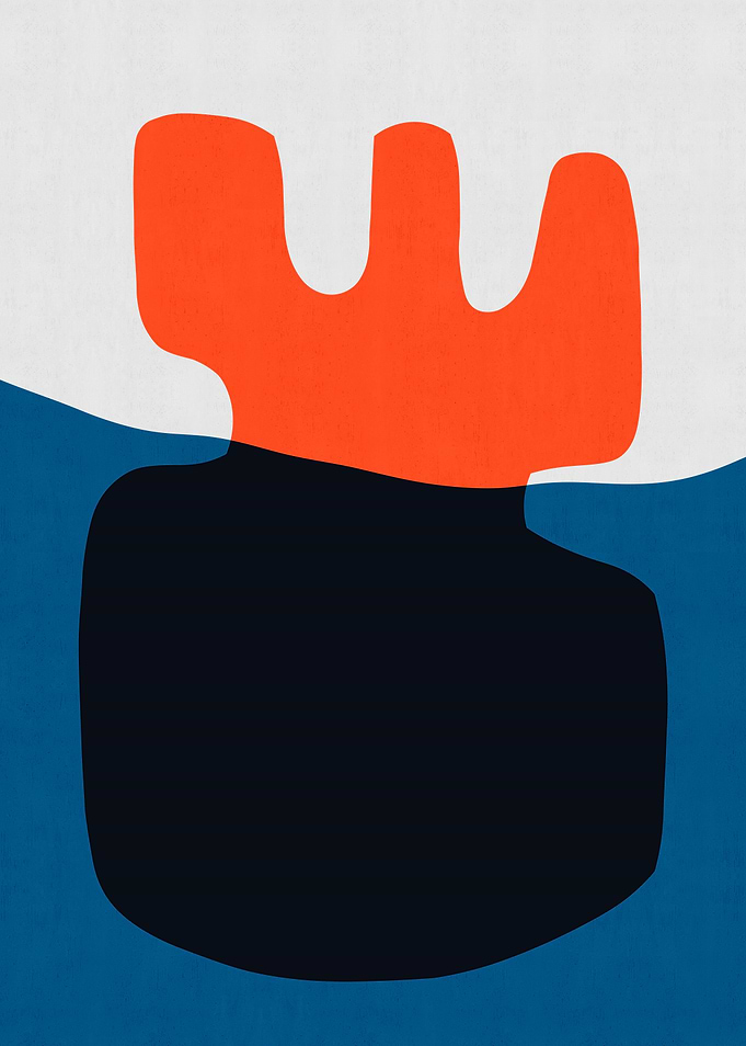 Abstract Shapes in Blue and Orange