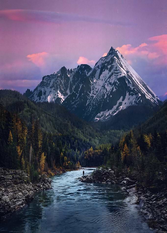 Mountain River at Sunset Valley