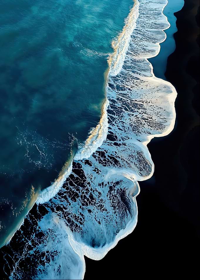 Ocean Waves At Shoreline
