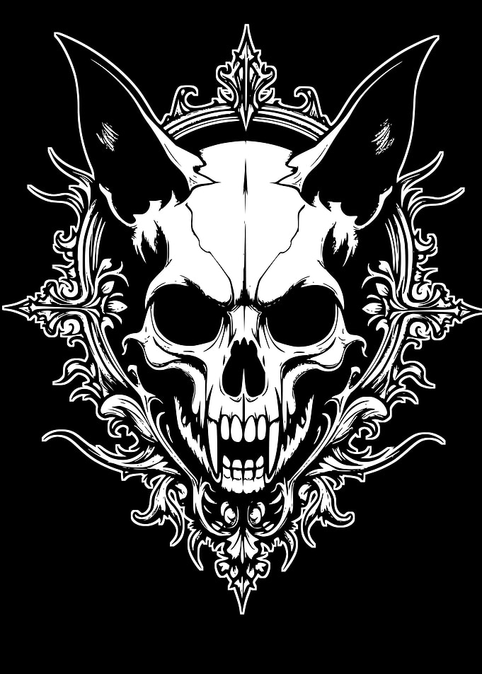 Gothic Skull with Fangs