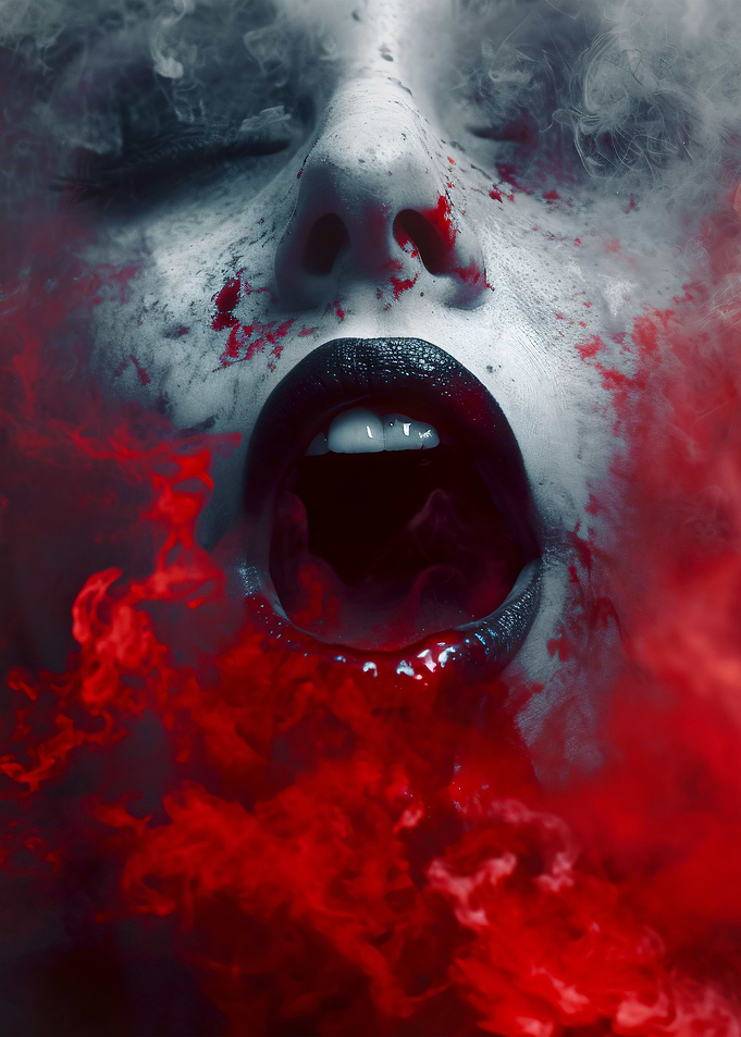 Screaming Woman in Smoke