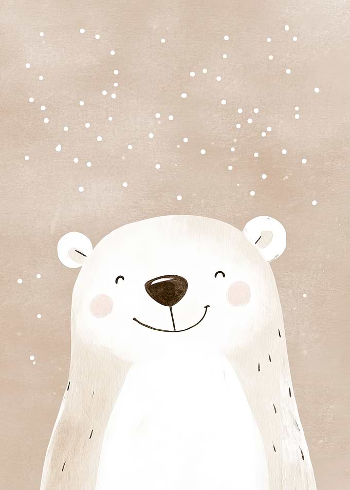 Smiling Polar Bear Illustration
