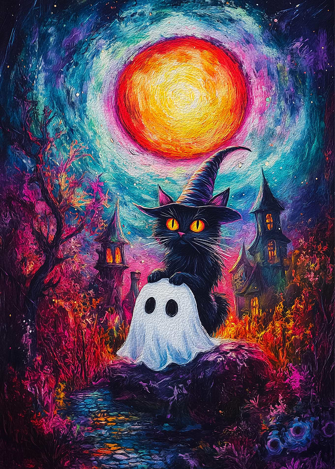 Halloween Witch Cat