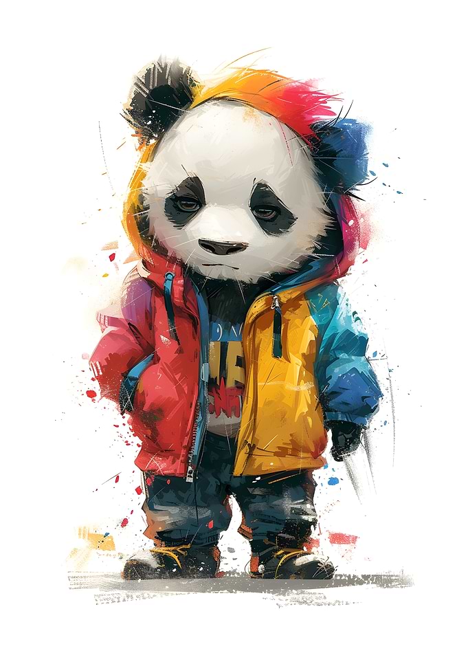 Cool Panda in Hoodie