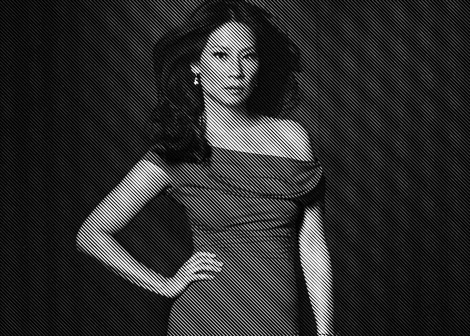 Woman in Black and White