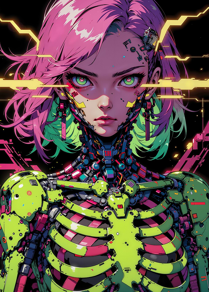 Cyberpunk Female Robot