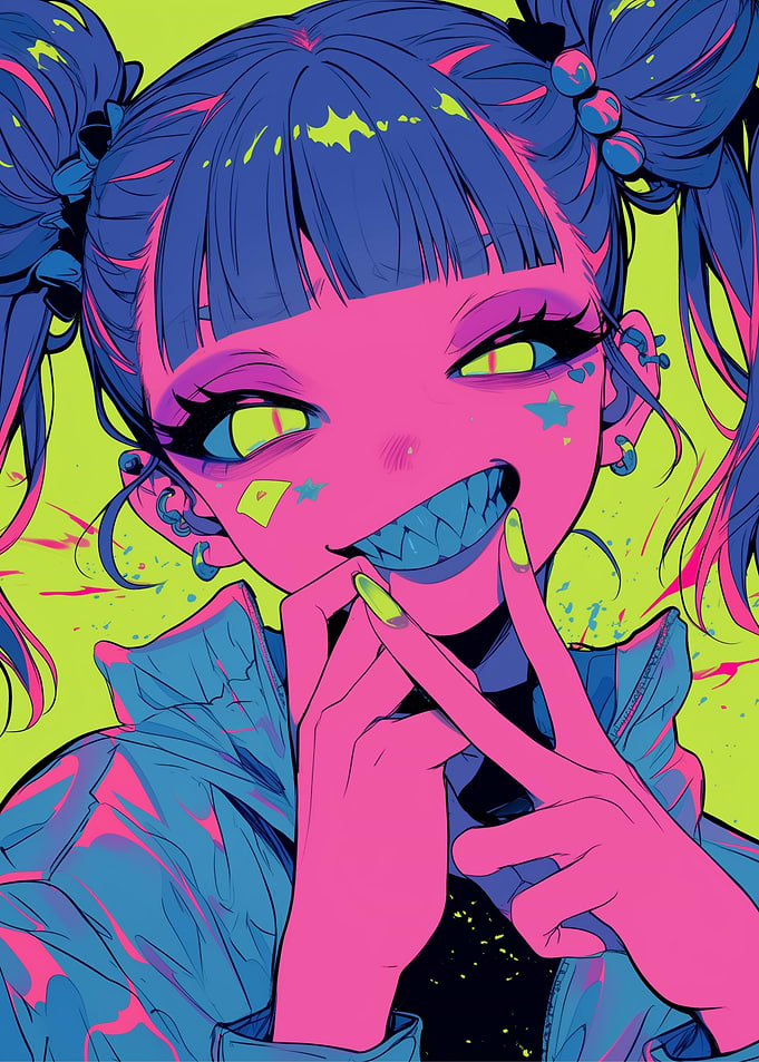 Neon Anime Girl