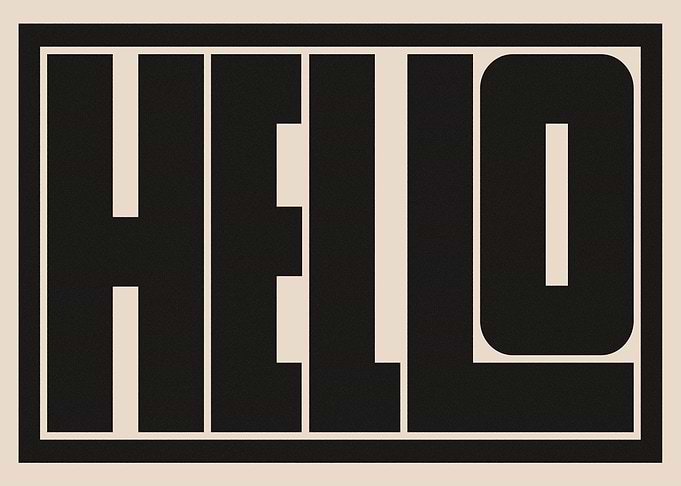 Hello Typography Sign