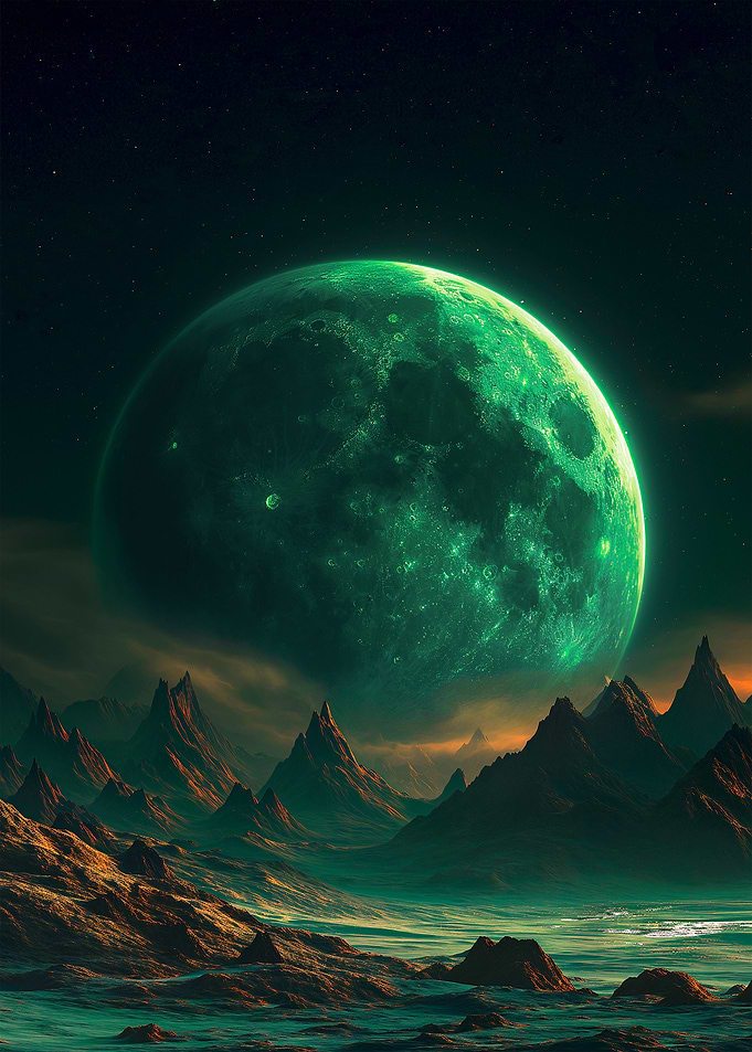 Green Moon Landscape