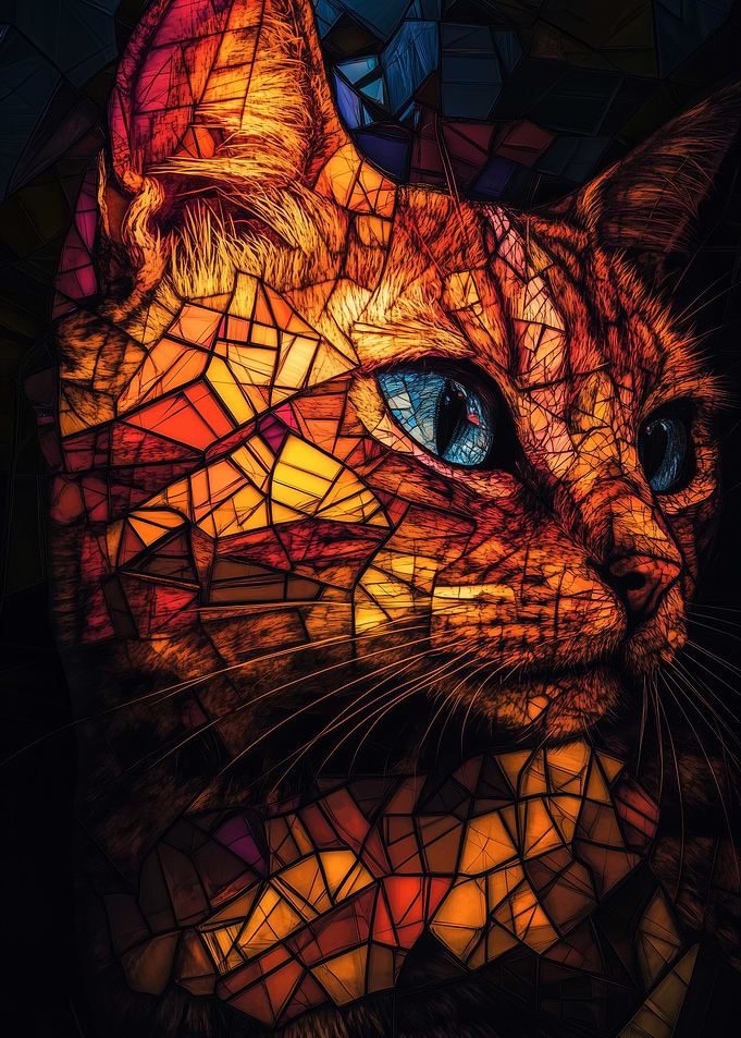 Stained Glass Cat