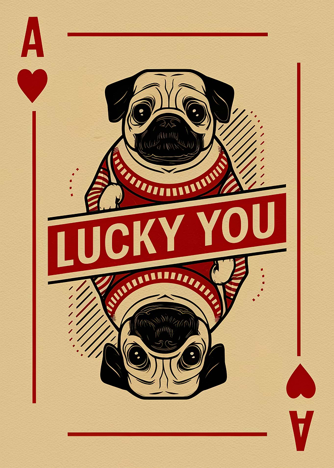 Lucky You Ace of Hearts Pug