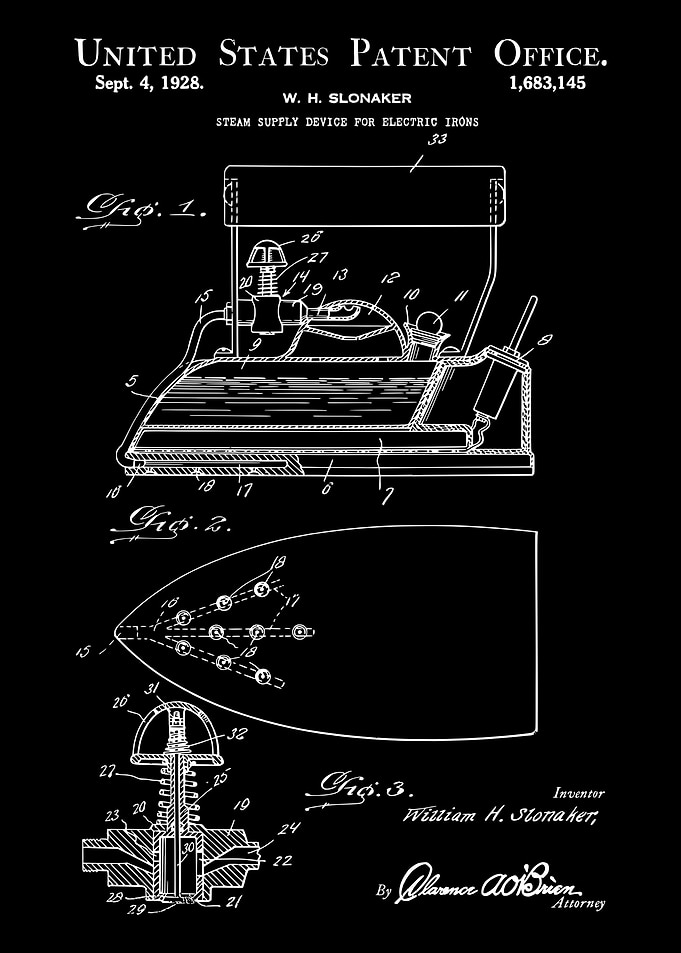 Steam Iron Patent Drawing