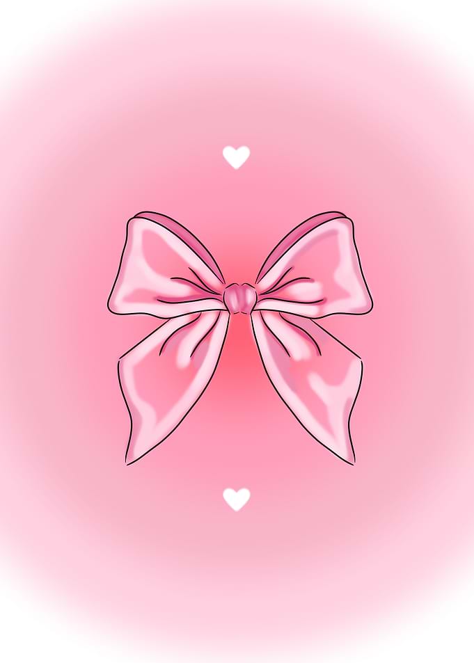 Pink Bow with Hearts
