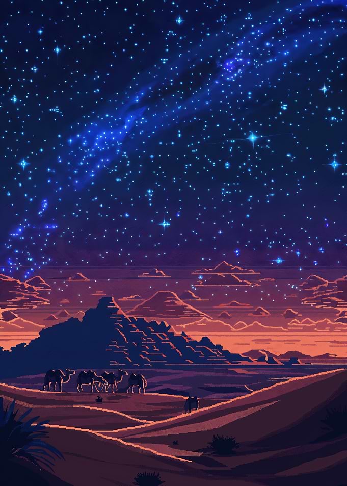 Desert Night Sky Pixel Art