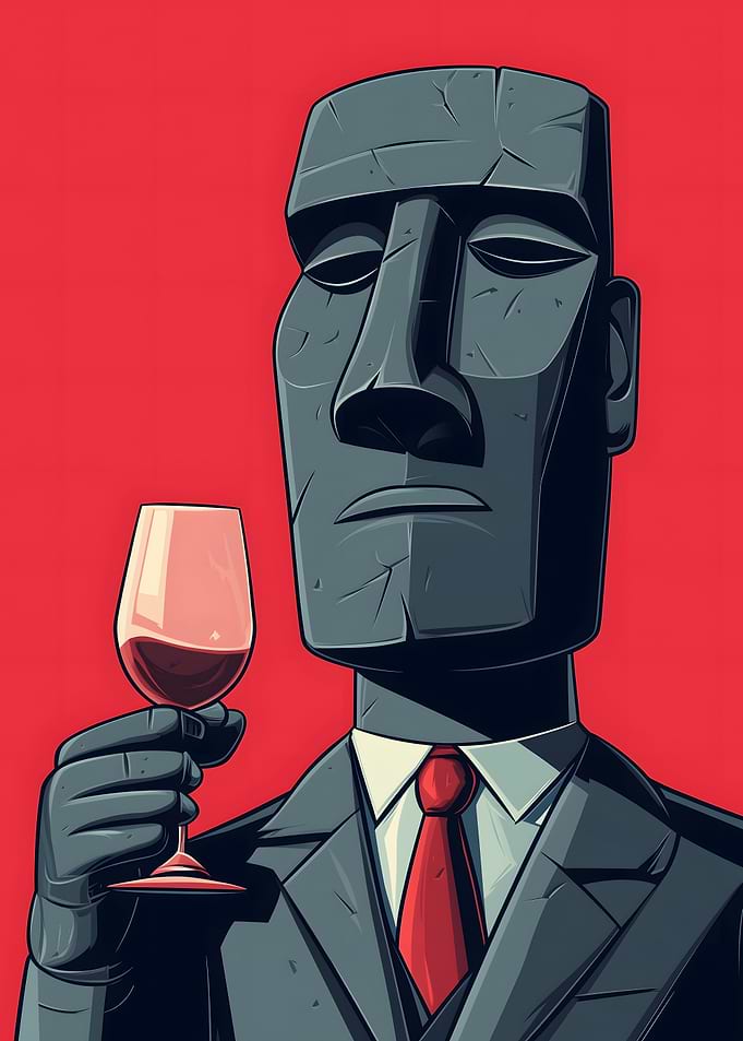 Moai with Wine