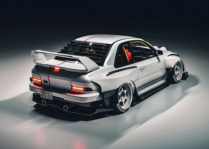White Subaru Impreza