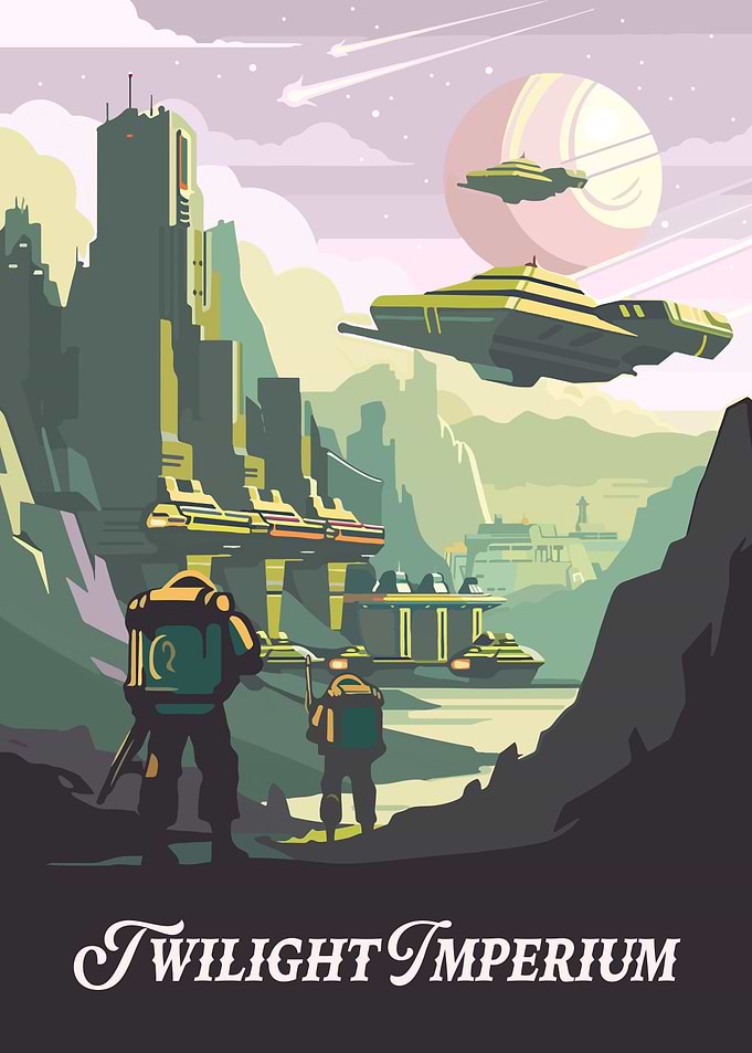 Twilight Imperium Board Game Inspired Illustration Poster