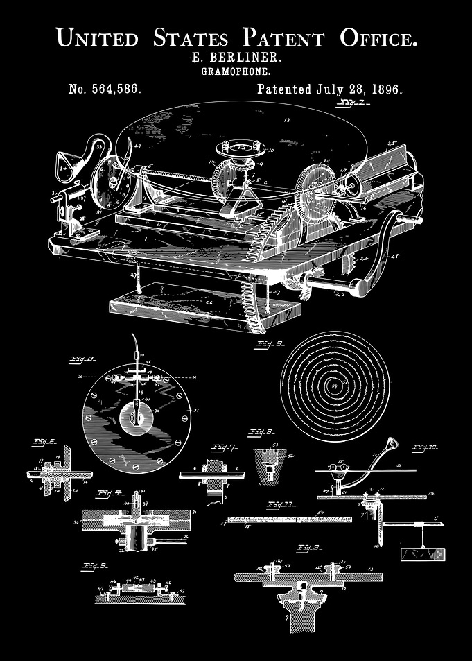Gramophone Patent Drawing
