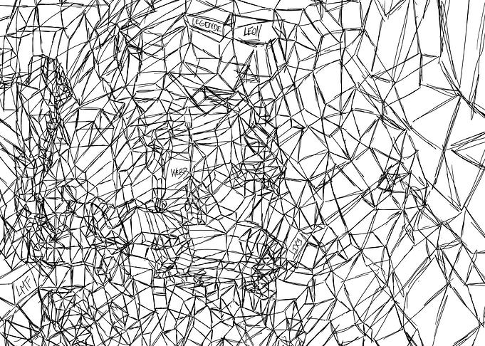 Abstract Black and White Line Art