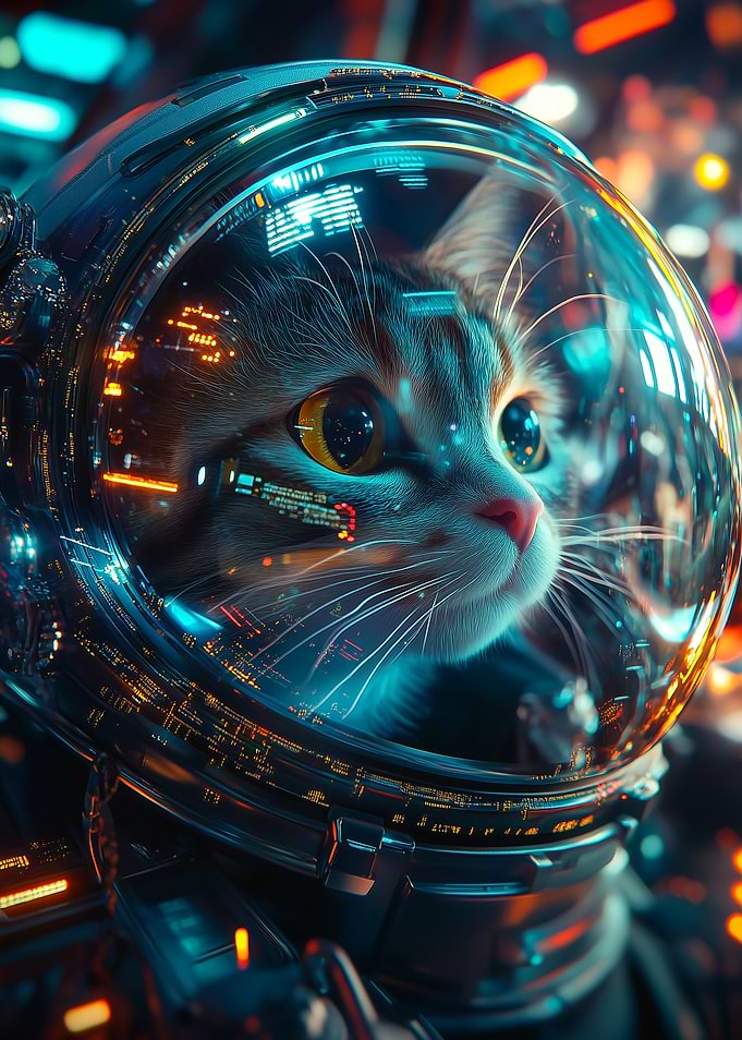 Cute Cat Astronaut