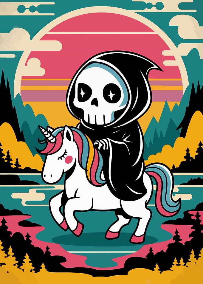 Grim Reaper on Unicorn