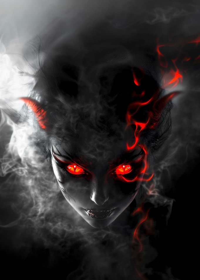 Demon Woman with Red Eyes