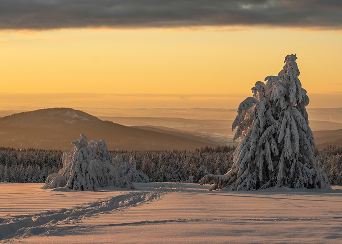 Snowy Mountain Sunset