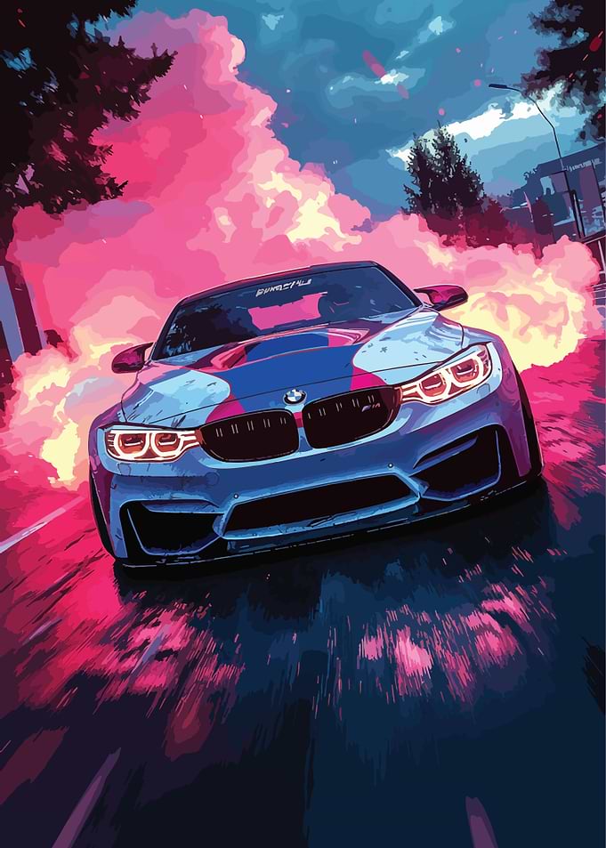 BMW Drifting in Smoke