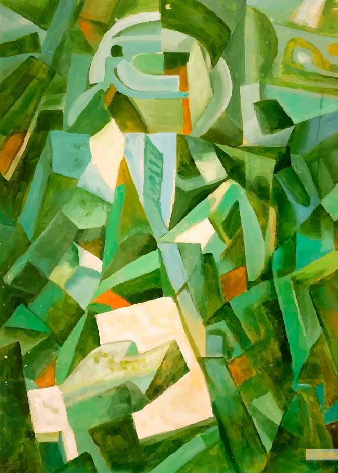 Salvador Dali cubist composition