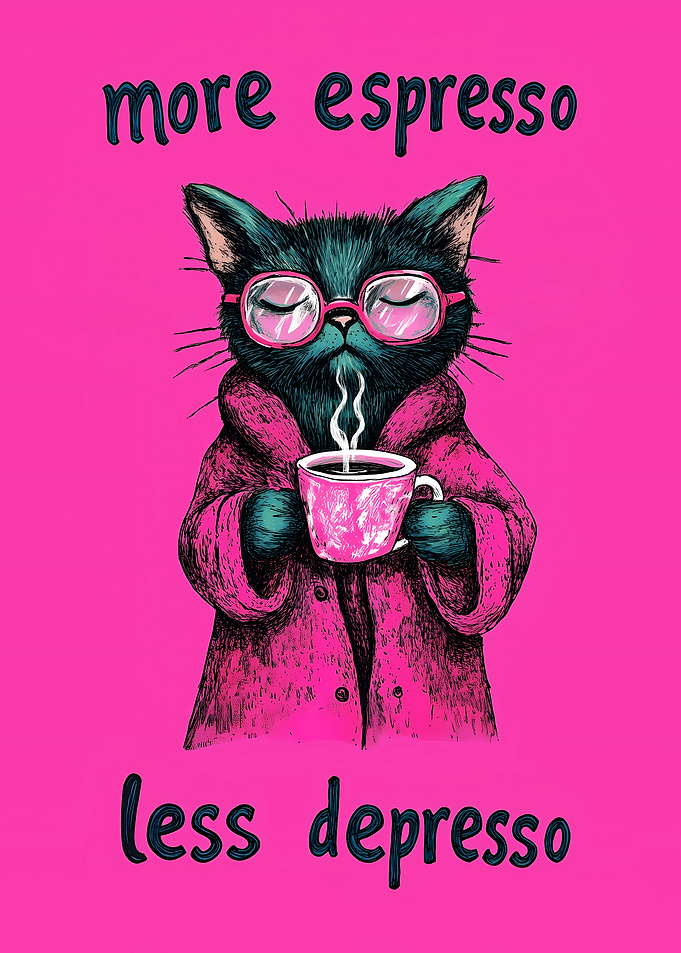Cat with Espresso