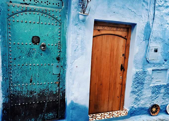 Charming Old Moroccan Doors of Chefchaouen