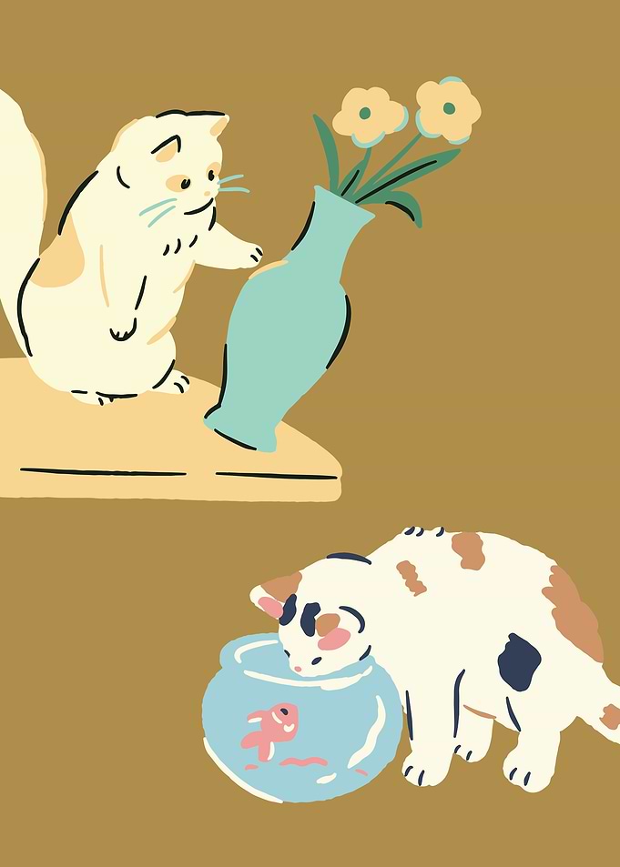 Cats and Flowers