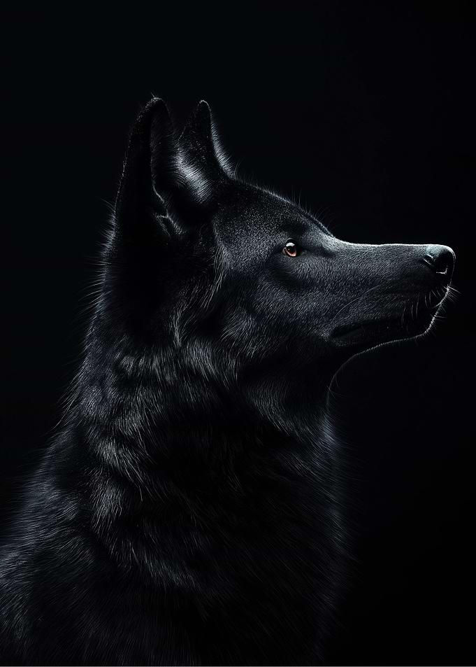 Black Wolf Portrait