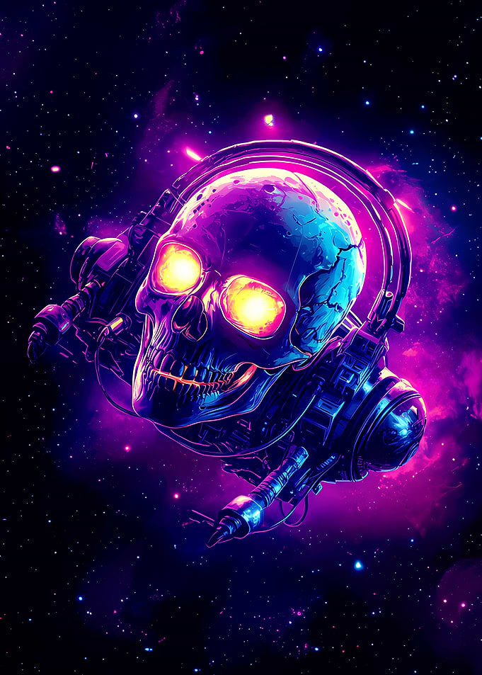 Neon Skull Headphones