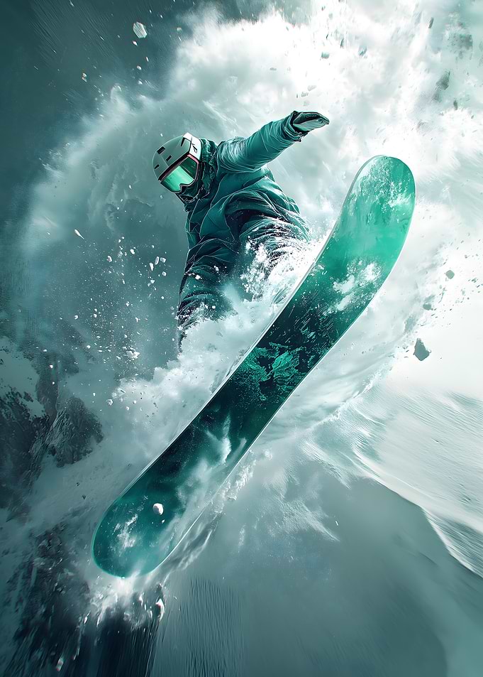 Snowboarder Poster in Flight