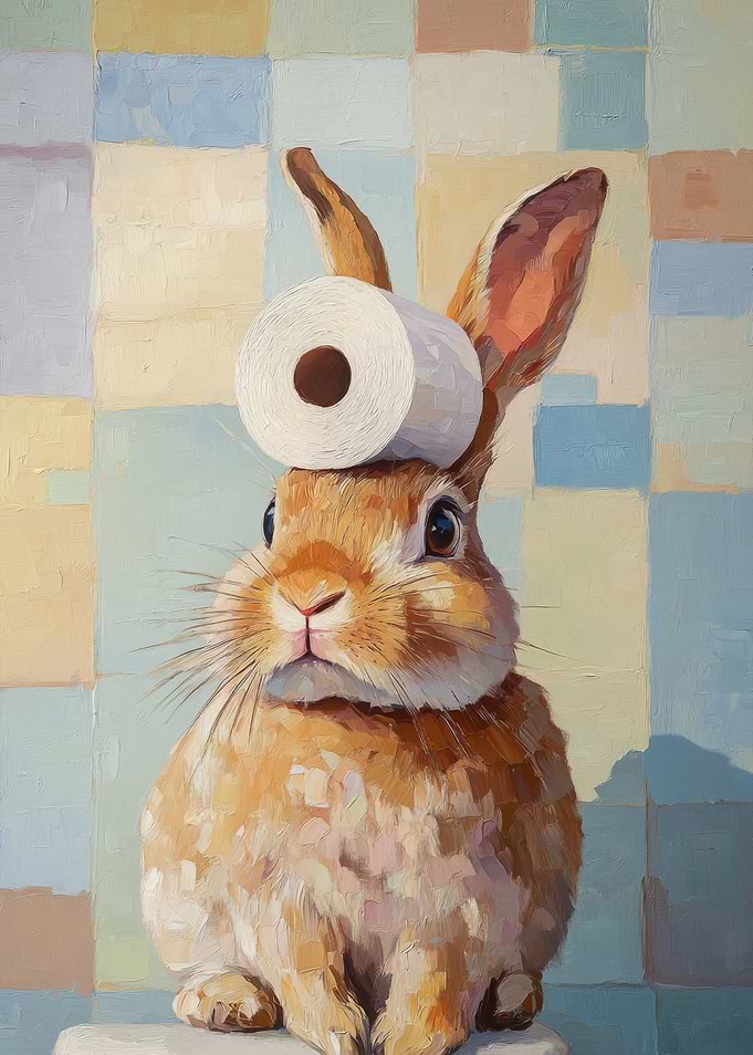 Bunny with Toilet Paper