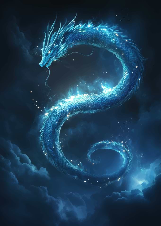 Blue Dragon in the Clouds