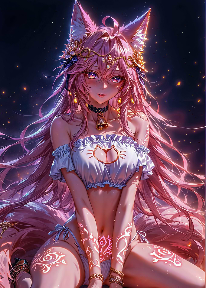 Pink Anime Fox Girl