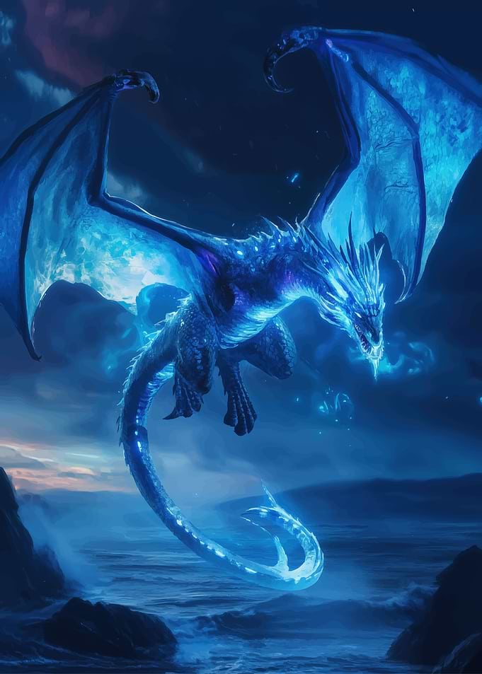 Blue Dragon Fantasy Art