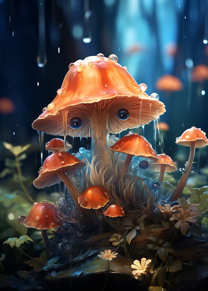 Mushrooms in the Rain