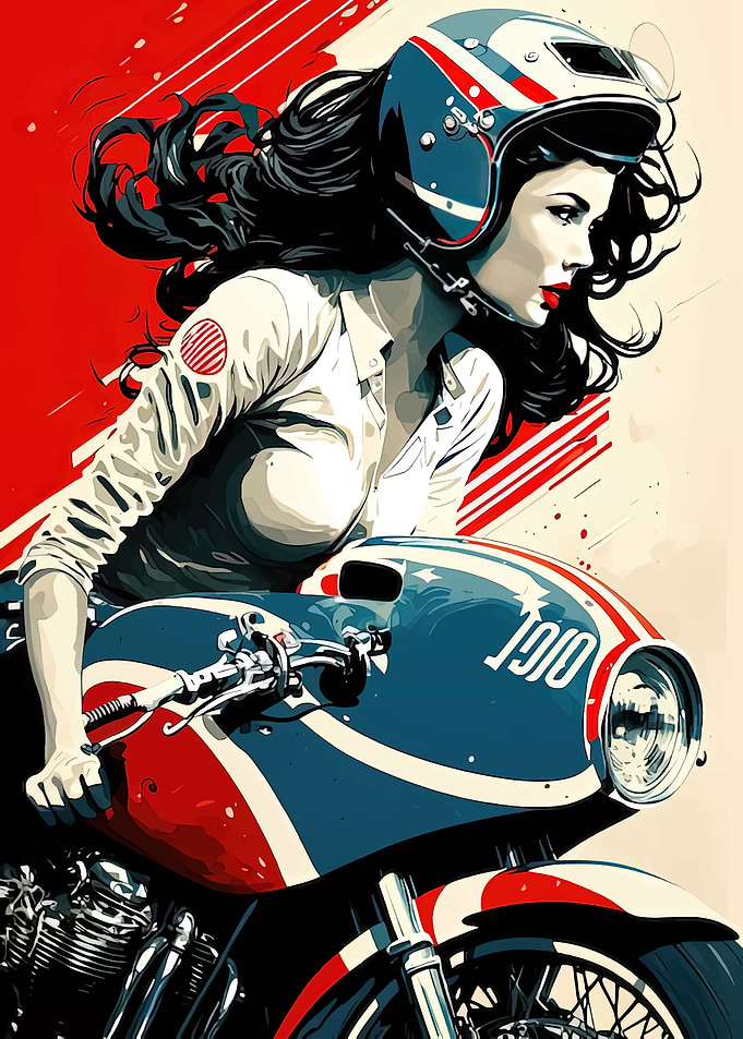 Retro Motorcycle Rider