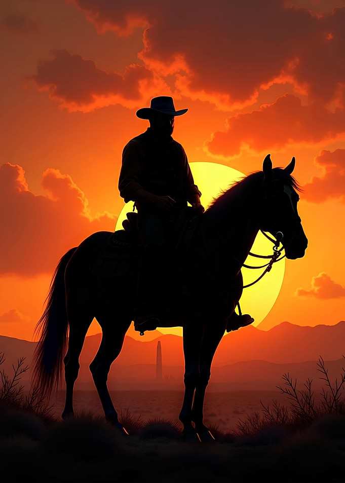 Rider Silhouette at Sunset