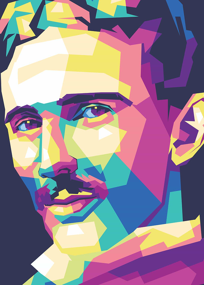 Nikola Tesla Pop Art Portrait