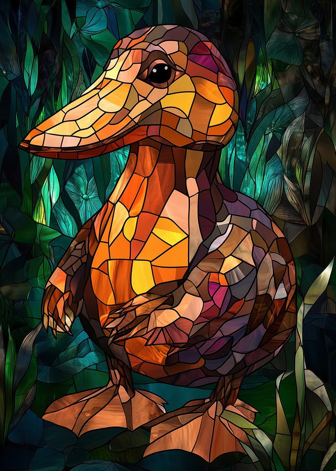 Stained Glass Duckling