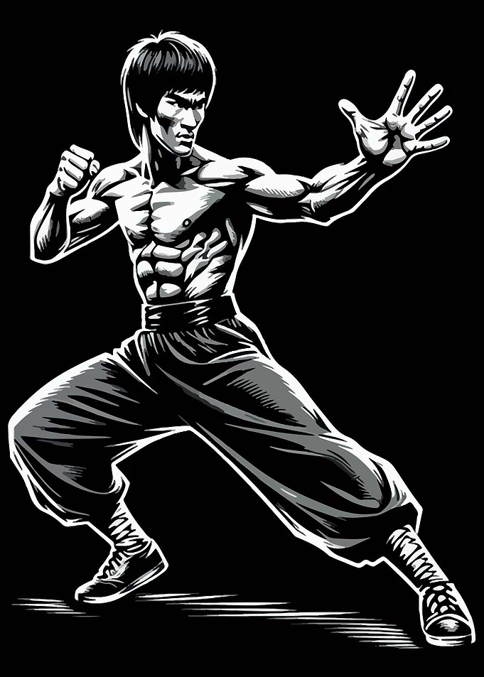 Bruce Lee black and white