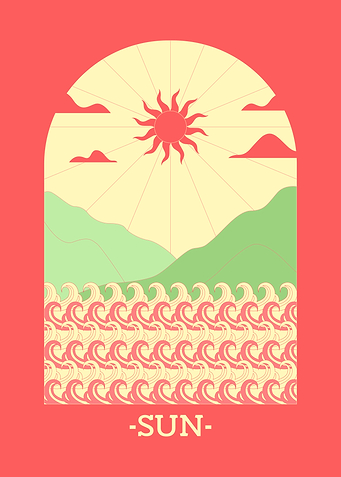 Sun and Waves Illustration