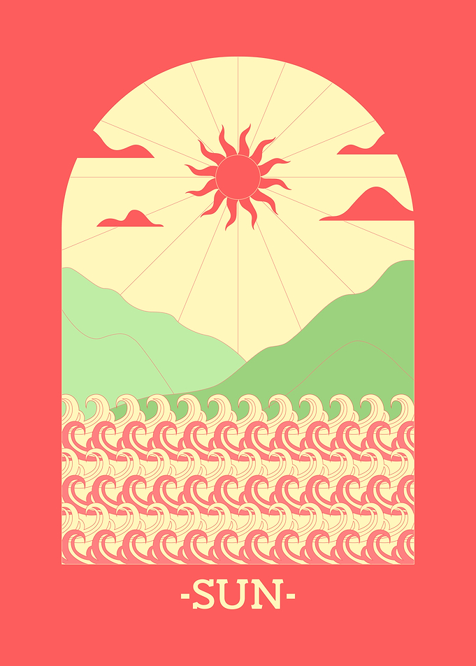 Sun and Waves Illustration