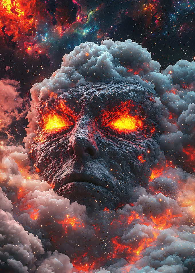 Fiery Cosmic Face