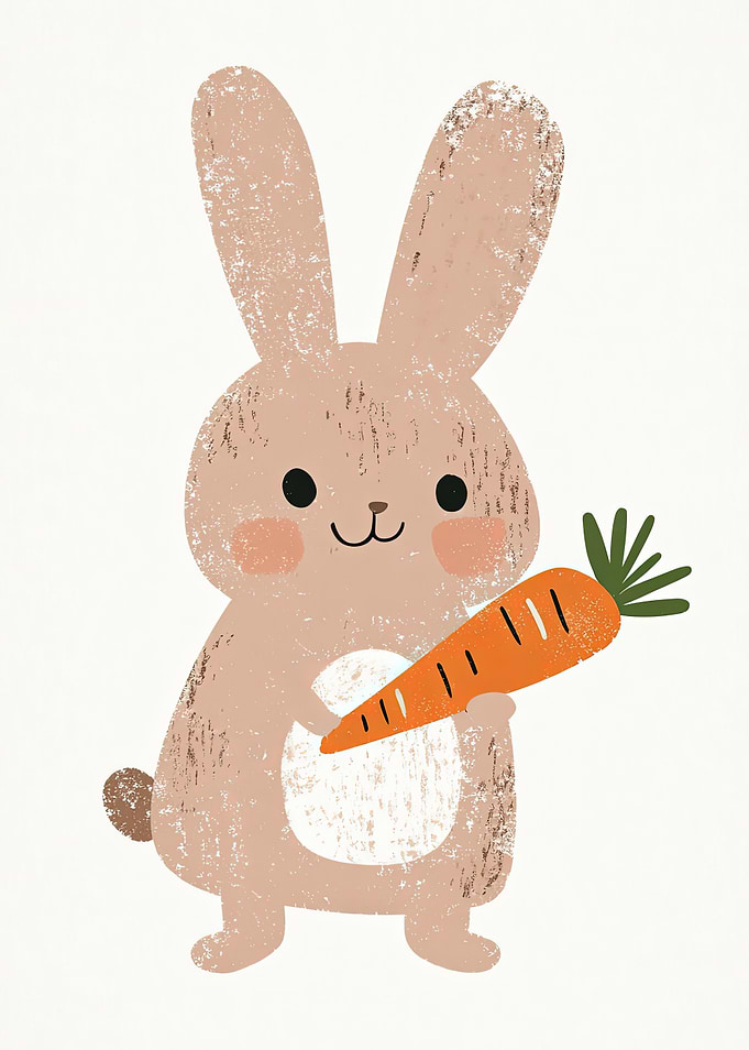 Cute Bunny with Carrot